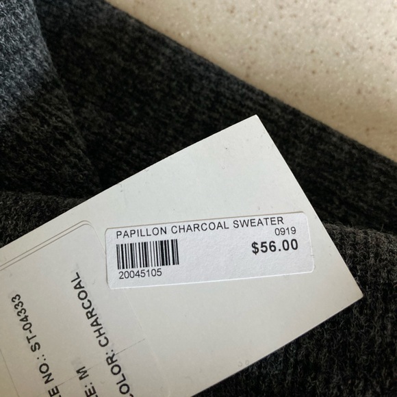 Papillon Sweater - Charcoal - Drape Neck - Poncho Style - Size Medium NWT - Picture 6 of 7